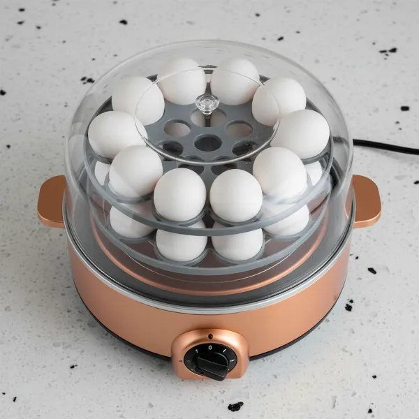 Copper Chef Electric Egg Cooker with two tiers holding 14 eggs